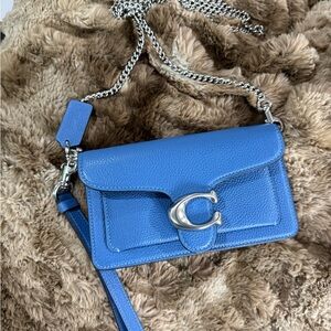 Coach Blue Leather Crossbody/ wristlet
